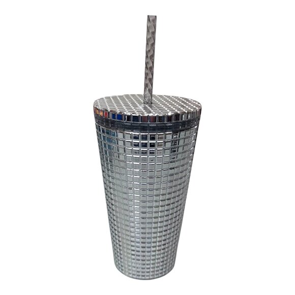 Starbucks 2023 Holiday Christmas Mirror Silver Grid Tumbler Grande 16oz Mosaic - Picture 6 of 8